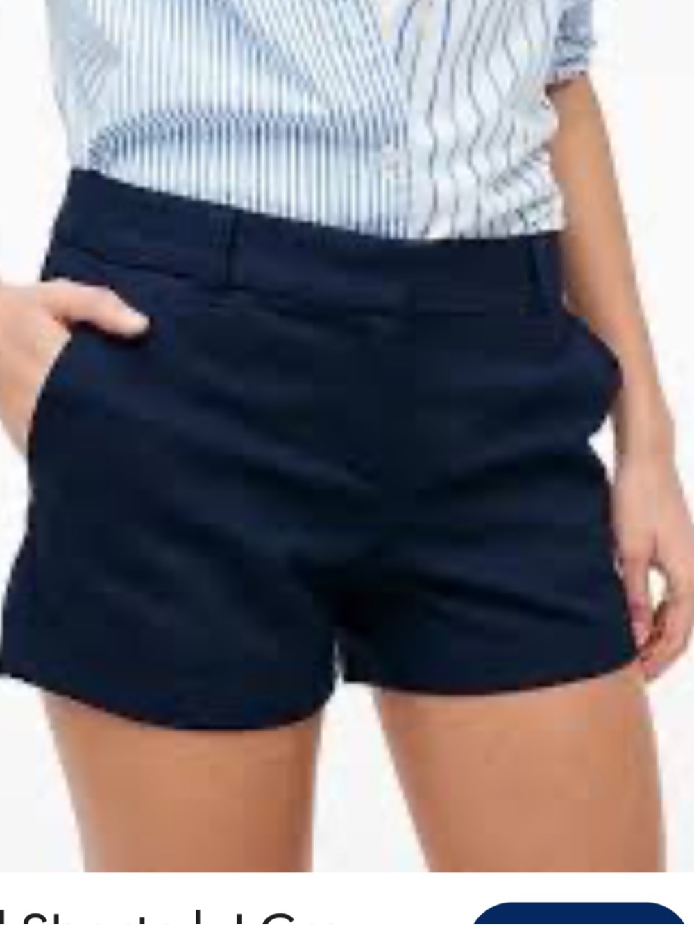 J.Crew Blue Chino Shorts Womens Size 10 Mid Rise Stretch Cotton Casual Classic